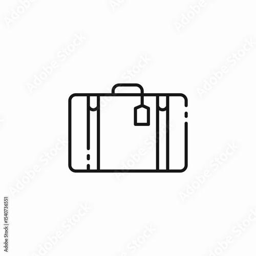 plain suitcase icon sign vector