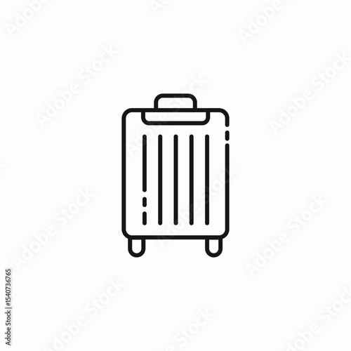 rolling luggage bag icon sign vector