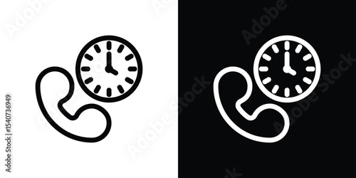 Call duration icon design. simple stroke line vector icon set