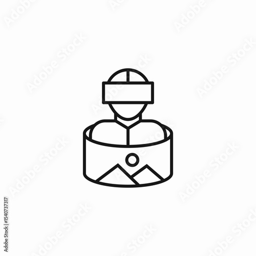vr headset user icon sign vector