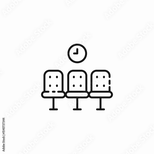 waiting room chairs icon sign vector