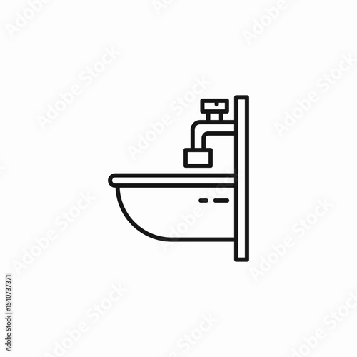 wall mount sink icon sign vector