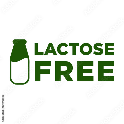 Lactose Free Icon Sign Vector Green