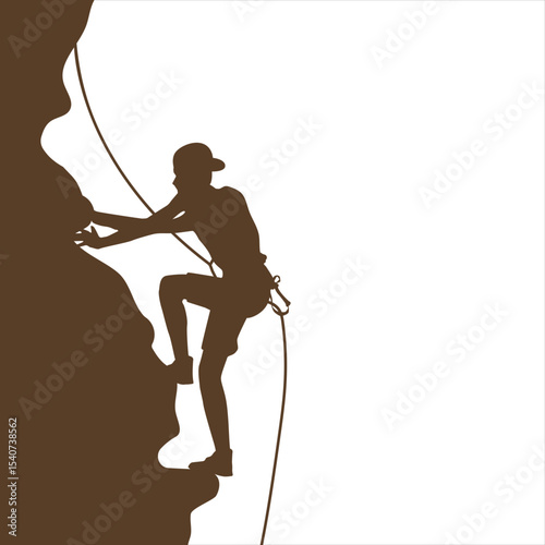 Man Climibing Logo Vector