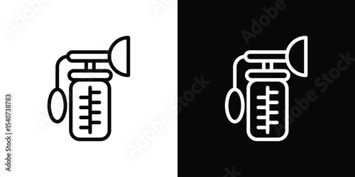 Breast pump icon design. simple stroke line vector icon set