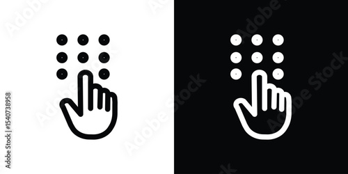Braille icon design. simple stroke line vector icon set