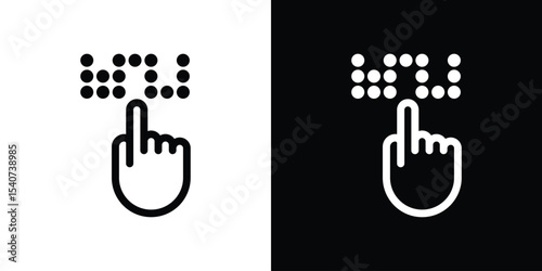 Braille icon design. simple stroke line vector icon set