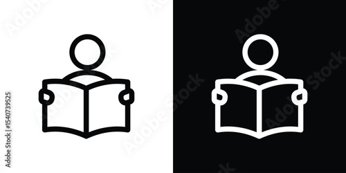 Book open reader icon design. simple stroke line vector icon set