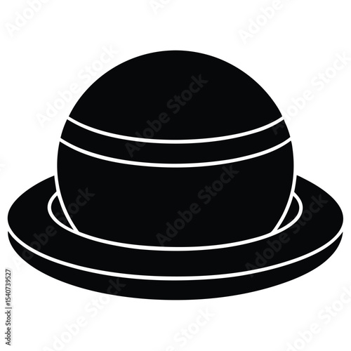 Black hat with a wide brim isolated on white background