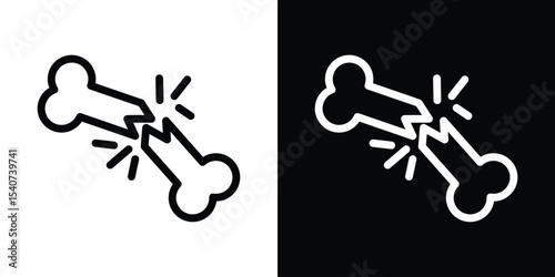 Bone break icon design. simple stroke line vector icon set