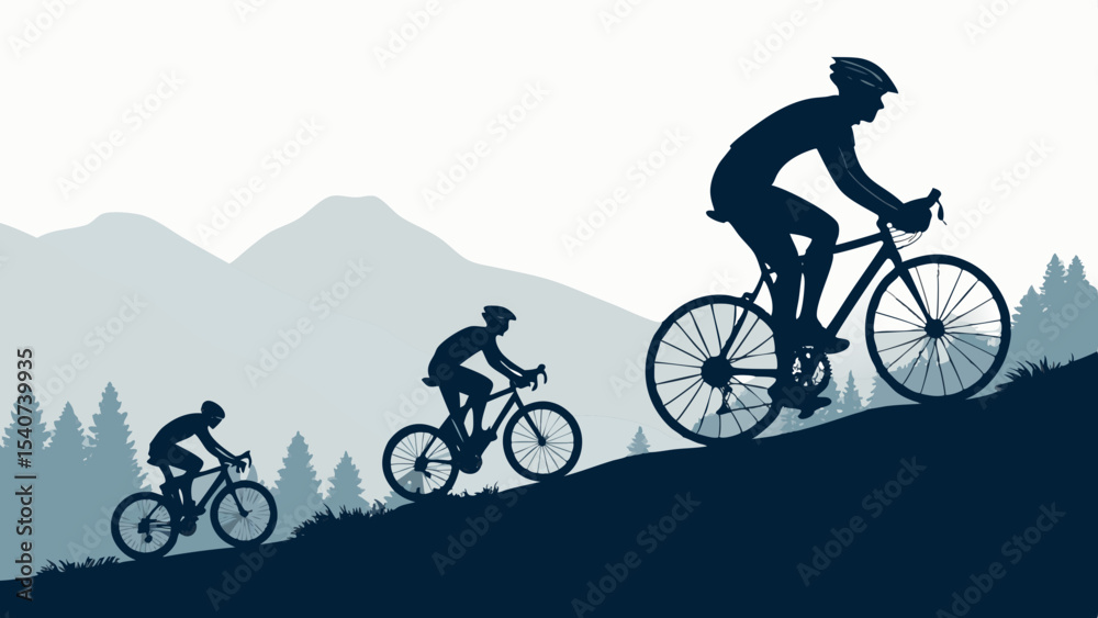 Fototapeta premium mountain bike silhouette