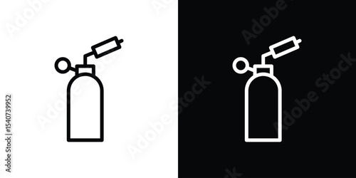 Blowtorch icon design. simple stroke line vector icon set