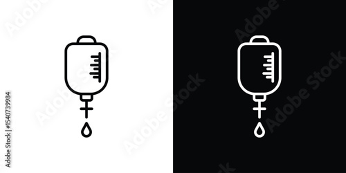 Blood transfusion icon design. simple stroke line vector icon set