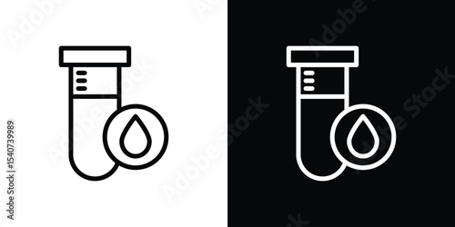 Blood test icon design. simple stroke line vector icon set