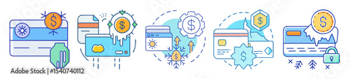 Conceptual illustration of financial downturn, freezing assets, and blocking credit access
