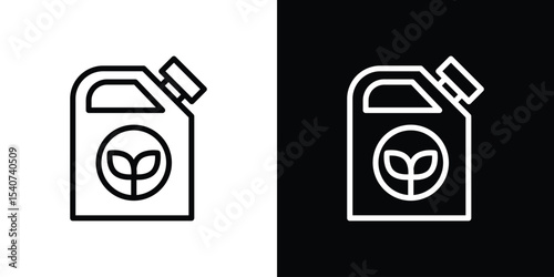 Biofuel canister icon design. simple stroke line vector icon set