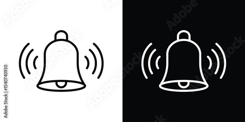 Bell ring icon design. simple stroke line vector icon set
