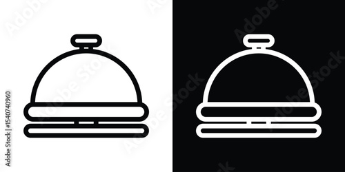 Bell concierge icon design. simple stroke line vector icon set