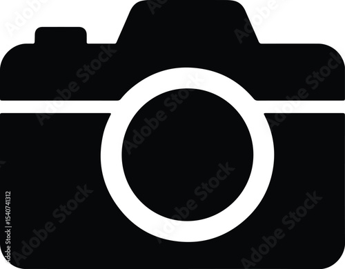 Silhouette camera icon simple style black vector illustration