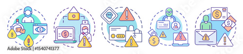 Online safety tips and tricks for security and avoiding scams concept