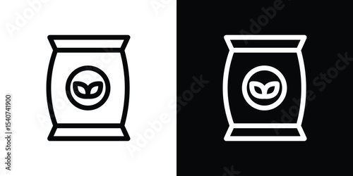 Bag seedling icon design. simple stroke line vector icon set