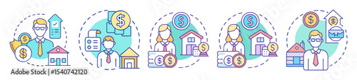 Visual representation of property investment, wealth management, and financial planning concepts