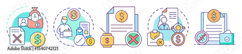 Illustration depicting different stages of invoice payment approval process workflow