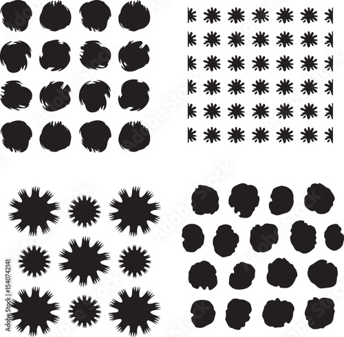  Ink Dot Pattern Vector Set