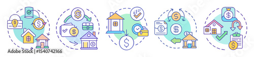 Visual Representation of Mortgage Lending Process and Real Estate Transactions Stages