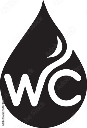 WC Water Drop Silhouette Icon