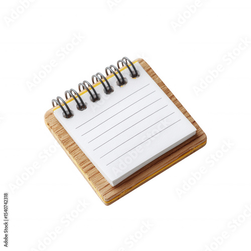 A simple, elegant notepad on a wooden base, perfect for jotting down notes or ideas. Ideal for writers, students, or anyone who enjoys organizing thoughts creatively.