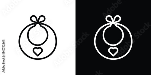 Baby bib icon design. simple stroke line vector icon set