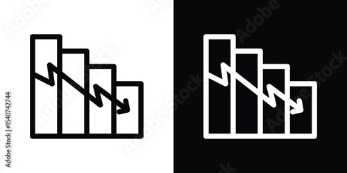 Attrition icon design. simple stroke line vector icon set