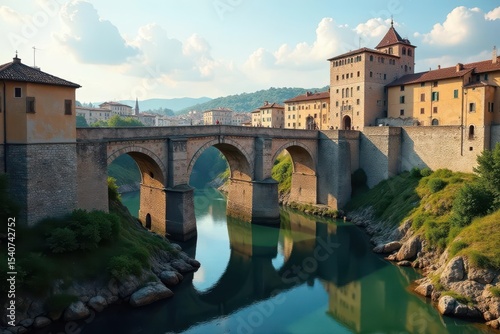 Ancient Roman bridge, Castel Sant'Angelo backdrop, castle, angel