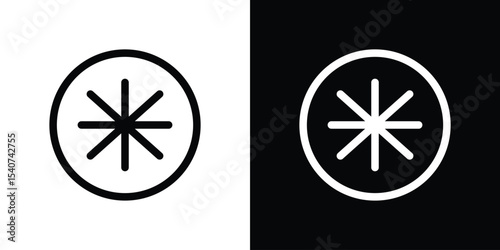 Asterisk icon design. simple stroke line vector icon set