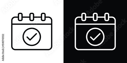 Appointment icon design. simple stroke line vector icon set