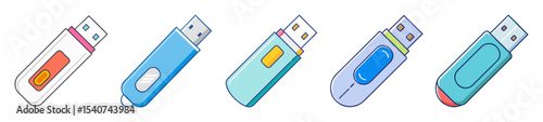 Variety of Colorful Cartoon USB Drives for Data Storage and Transfer