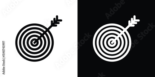 Aim icon design. simple stroke line vector icon set
