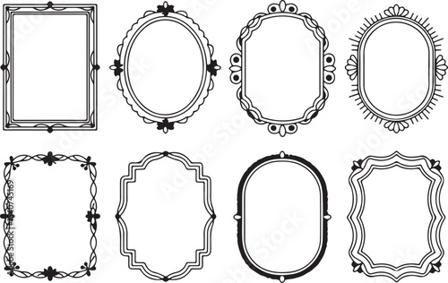 Elegant Ornamental Frame Borders Set