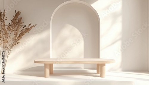 Fototapeta Naklejka Na Ścianę i Meble -  3d Rendered Product Display Stand Showcasing Various Items For Promotion And Marketing Purposes. Created Digitally For Visual Presentation And Design Concepts.