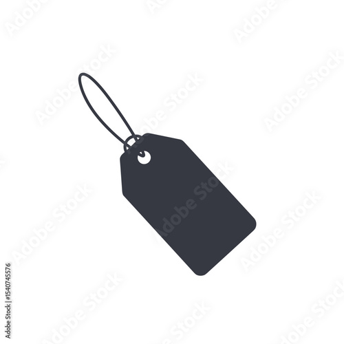 Price tag icon in simple black design for retail products  