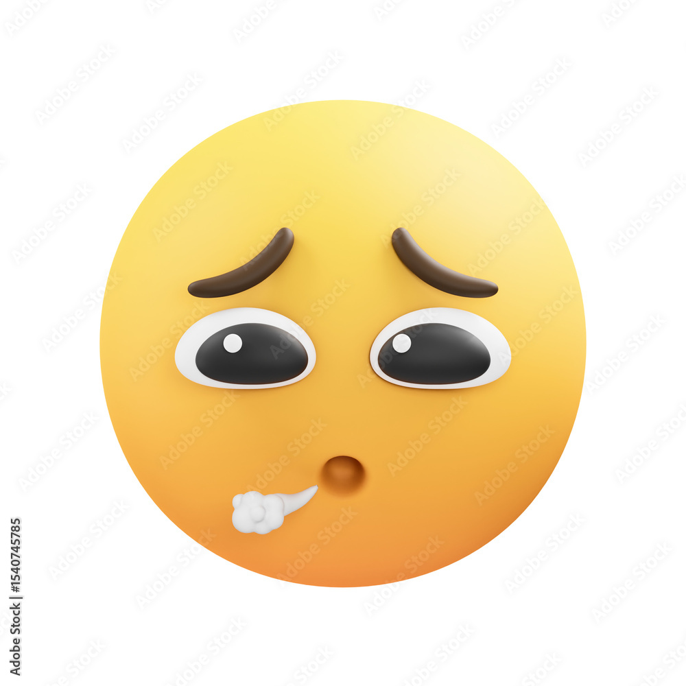 Fototapeta premium Tired Emoji 3D Illustration