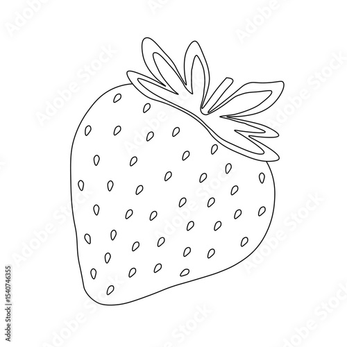 Hand drawn strawberry isolated on white background, vector illustration.