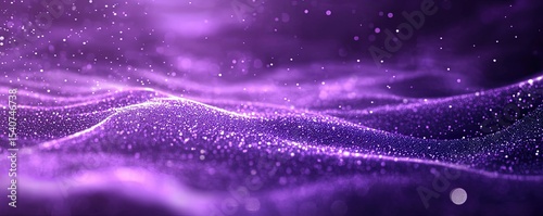 Purple Glitter Waves Abstract Background