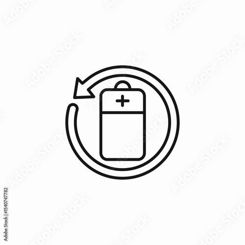 battery recycle arrow icon sign vector