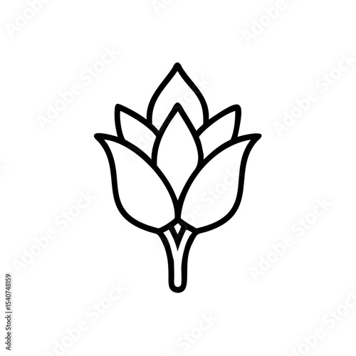 Hand drawn summer flower line art simple elegant design
