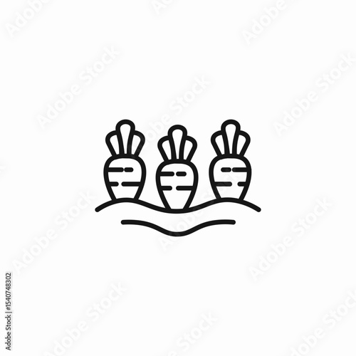 carrots in ground icon sign vector