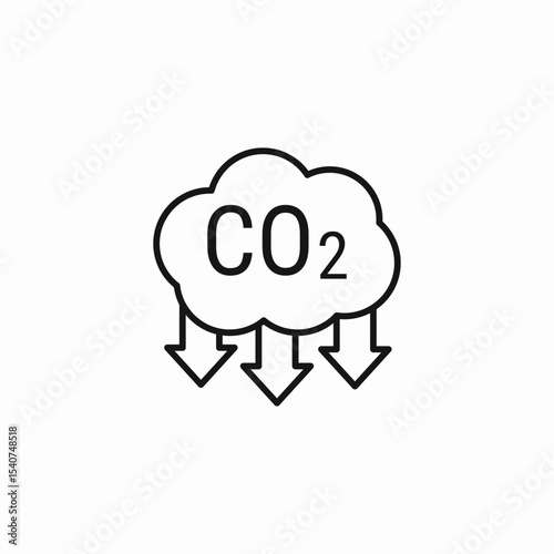 co2 emission reduction icon sign vector