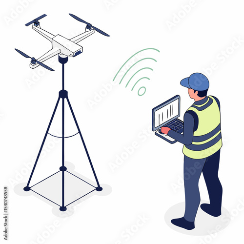 Step-by-step isometric breakdown of a drone defense unit locating an aerial threat, tracking its path, and deploying an electromagnetic jammer.