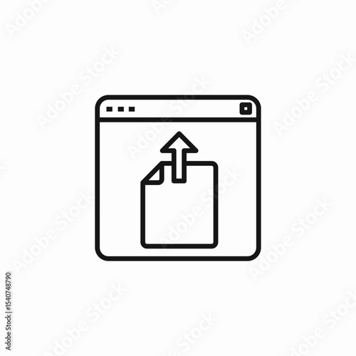 document upload browser icon sign vector